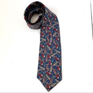 Vintage Men’s Bert Pulitzer 100% Silk Blue Golf Tie